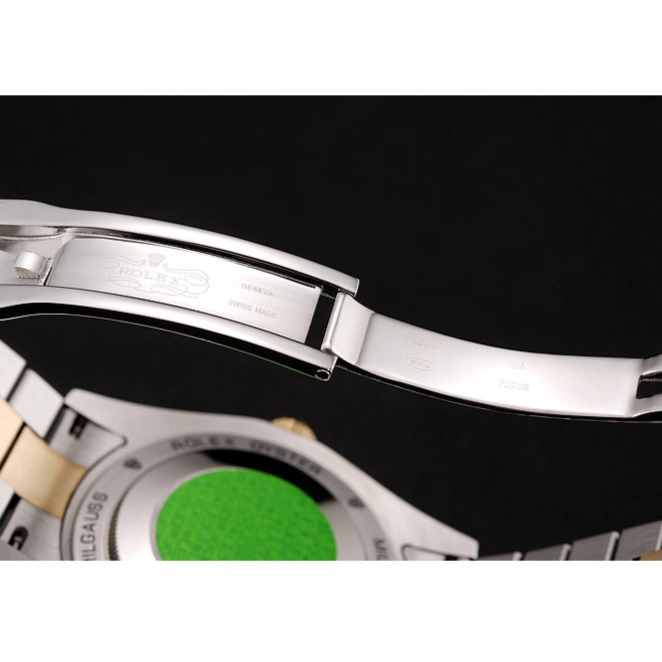 Aaa fake watches Dial 1453971 White Steel Gold Bracelet Stainless Diamond Day-Date Two Tone Swiss Rolex Case 1025